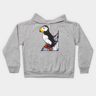 Puffin on Rock Kids Hoodie